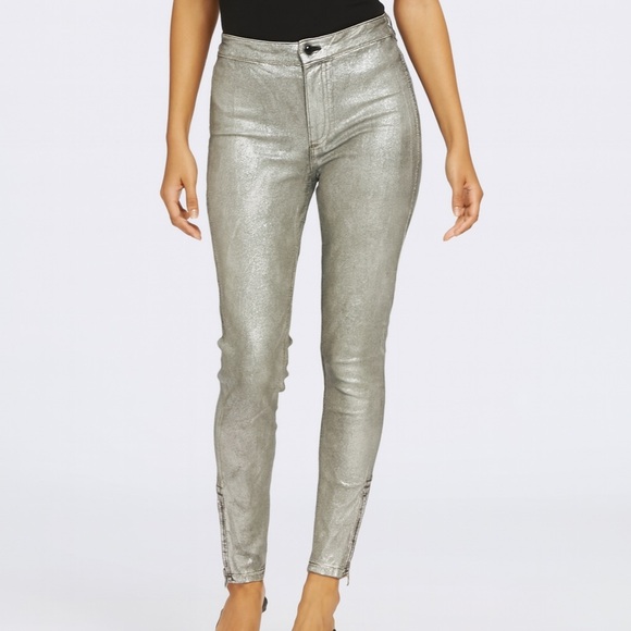 Joe’s Jeans Metallic Silver Skinny Jeans The Legging Fit - Picture 1 of 12
